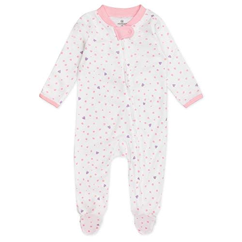 HonestBaby Sleep & Play Footed One-Piece Pajama Sleeper 100% Organic Cotton, Baby Girls