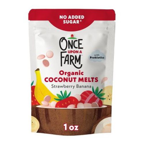 Once Upon a Farm Coconut Melts Strawberry Banana Baby Snacks - 1oz