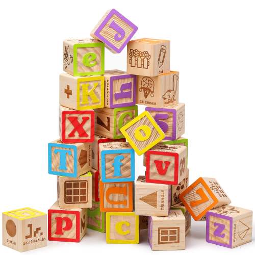 Wooden ABC Building Blocks | SainSmart Jr. Toys
