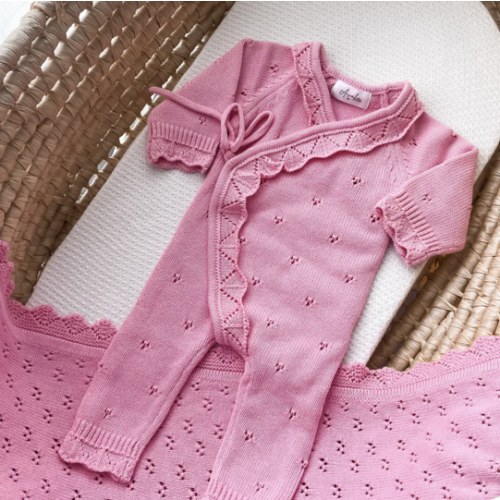 Dahlia Full Length Pointelle Romper - Blossom