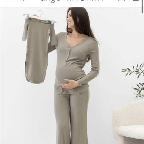 3-Piece Nursing Loungewear/Sleepwear PJ set - Sage Green – Angel Maternity USA