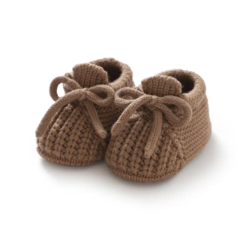 DovFanny Baby Booties Newborn Baby First Shoes Cozy Warm Knit Soft Booties for Toddler Infant Boy Girl