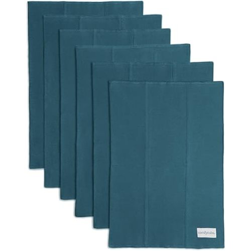 Comfy Cubs Baby Burp Cloths Set (Pack of 6) - Large, 6-Layer, Ultra Absorbent 100% Cotton for Infant Spit-Up, Drool, and Messes - Soft, Gentle, Thoughtful New Born Baby Gifts, Neptune