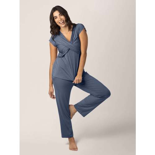 Davy Maternity & Nursing Pajama Set | Slate Blue