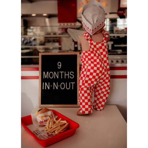 Checkered Overalls - Red | Little Trouble