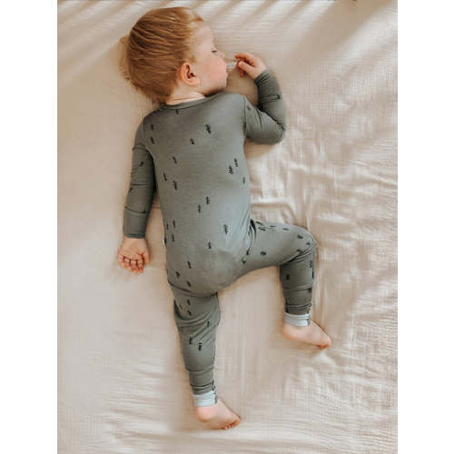 Forest Sage Green Convertible Footie Pajamas | günamüna