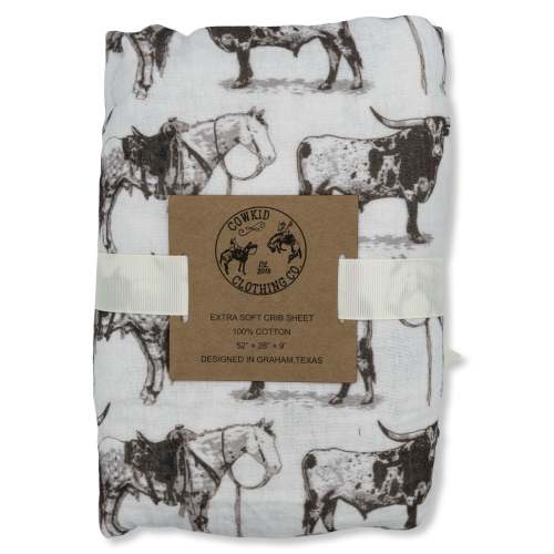 High Plains Bamboo Muslin Crib Sheet – Cowkid Clothing Company