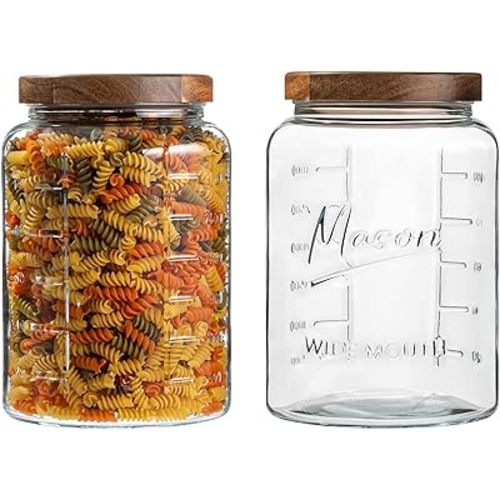 1 Gallon Glass Mason Jar with Airtight Wooden Lid