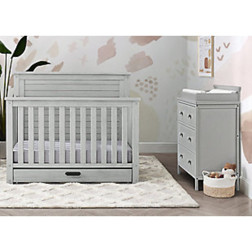 Simmons Kids Simmons Kids Caden 5-Piece Nursery Essentials Bedroom Bundle, Rustic Mist