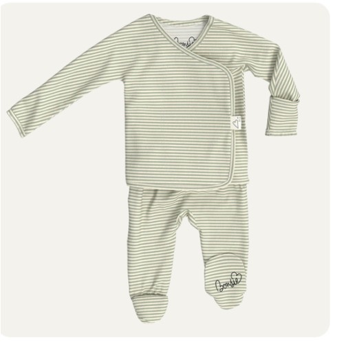 Footie - Mint Twist – Bonsie Skin to Skin Babywear