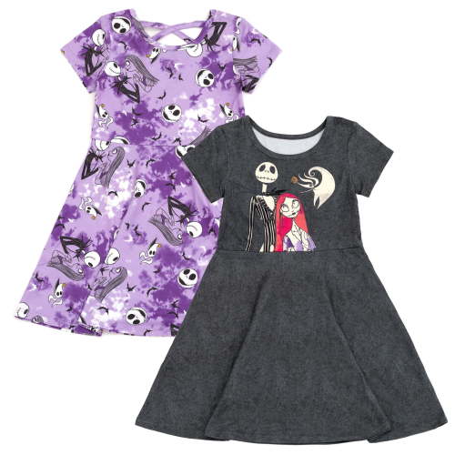 Disney Nightmare Before Christmas Jack Skellington Sally Zero 2 Pack Skater Dresses Toddler to Big Kid