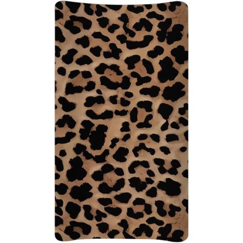 Cheetah Leopard Print Diaper Changing Pad Cover Girls Boys Cozy Soft Diaper Change Mat Cover Baby Changing Pad Liners Classic Animal Print,Brown