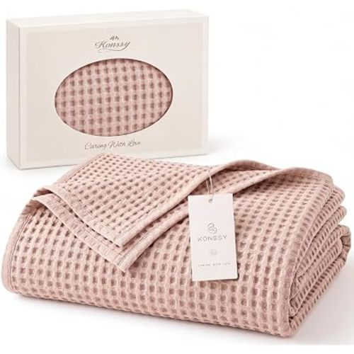Konssy Waffle Baby Blanket for Boys & Girls, Softer Newborn Swaddle Blanket