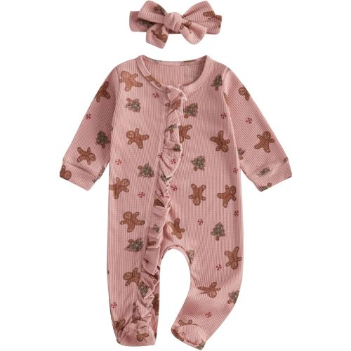 YINGISFITM Baby 3 6 Months Girl Clothes Newborn Onesie Ruffle Long Sleeve Ribbed Romper Jumpsuit One Piece Hospital Outfit