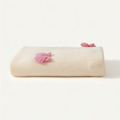 Cozy Pixies One Piece Of Baby Pink Three-Dimensional Bow Spring And Summer Baby Swaddle Blanket