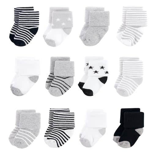 Hudson Baby Basics Unisex Baby Cozy Terry Baby Sock 12-Pack