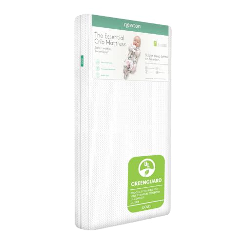Newton Baby Essential Crib Mattress, Breathable & Washable - White | Baby Crib Mattress, Breathable, Washable, Firm Support, All-Stages, Infant to Toddler, GREENGUARD Gold Certified