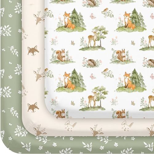 3 Pack Baby Crib Sheets for Boys Girls 52x28 Fitted Crib Sheet
