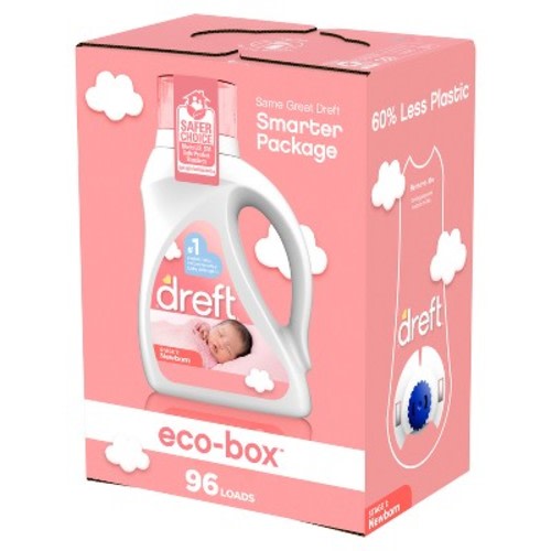 Dreft Stage 1: Newborn Liquid Laundry Baby Detergent Eco-box He Compatible - 105 Fl Oz