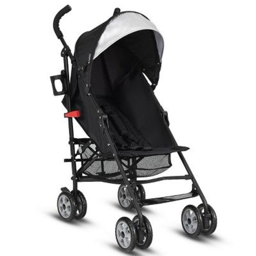 Infans Baby Lightweight Stroller, Compact Travel Stroller, Adjustable Backrest & Canopy, Foldable Umbrella Stroller for Toddlers, Black