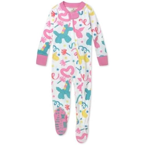 HonestBaby Non-slip Footed Pajamas One-piece Sleeper Zip-front Pjs 100% Organic Cotton for Baby Girls
