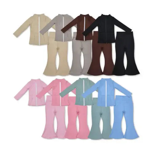 Athletic Girls Solid Color Yoga Long Sleeve Set Soft Stretchy | Holiday Sales TikTok Shop