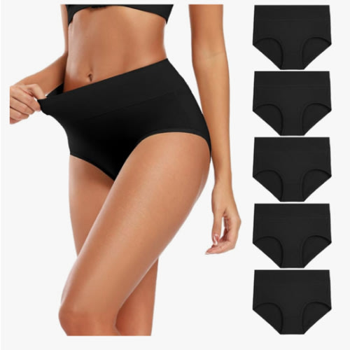 Molasus Women's Cotton Underwear High Waisted Full Coverage Ladies Panties (Regular & Plus Size)