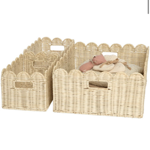 Petal Scalloped Storage Basket Set – BEBE BASK