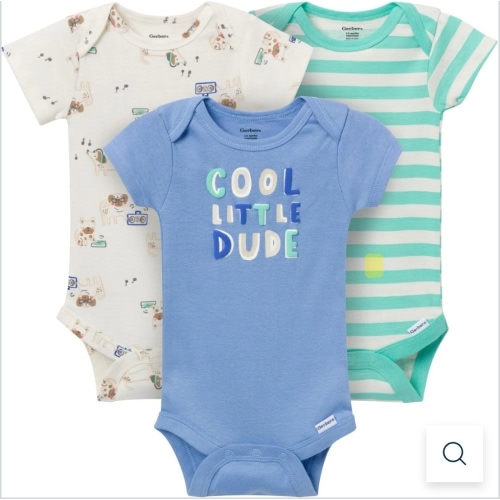 3-Pack Baby Boys Cool Dude Short Sleeve Onesies® Bodysuits – Gerber Childrenswear