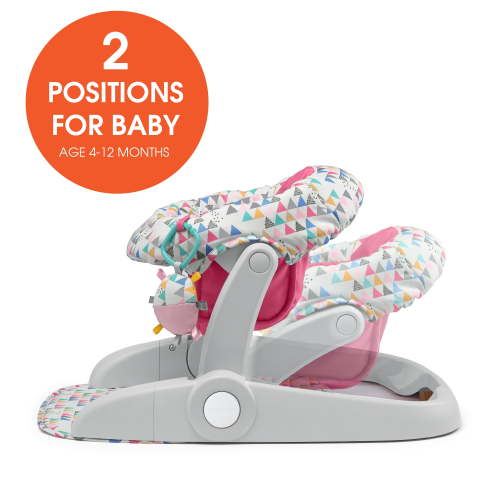 Summer Infant Learn-to-Sit 2-Position Floor Seat (Funfetti Pink) – Sit Baby Up in This Adjustable Baby Activity Seat