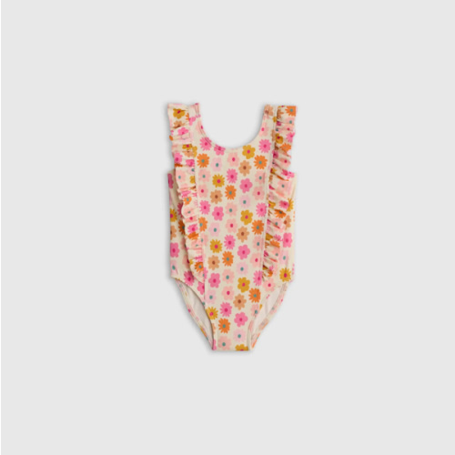 Ruffle One Piece Swimsuit - Baby in Multi Daisy