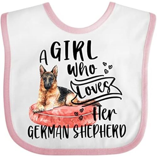 inktastic a Girl Who Loves Her German Shepherd Baby Bib