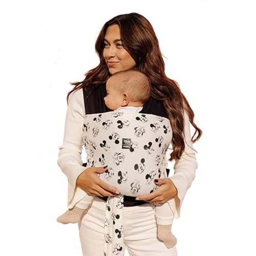 Moby Baby Wrap Carrier Easy-Wrap for Newborns to Toddlers (8-33lbs), Infant Sling Carrier, Lightweight & Hands Free Design, Adjustable for All Body Types (Disney's Mickey Mouse & Minnie Mouse)