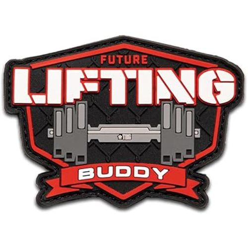 Tactical Baby Gear PVC Morale Patch – Hook-and-Loop Backing for Backpacks, Diaper Bags, EDC & Tactical Gear (Future Lifting Buddy Patch)
