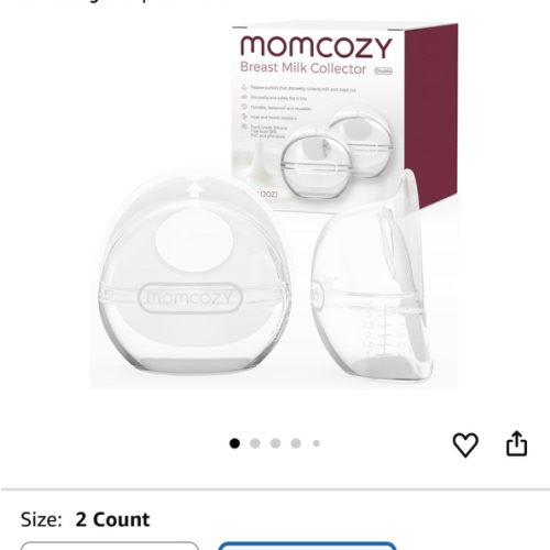 Momcozy Breast Milk Collector, Milk Collectors for Breastfeeding, Reusable Breast Milk Shells, Silicone Catcher with More Fit & Soft (3oz/90ml, 2 Counts)
