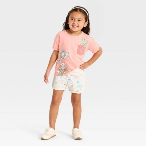 Toddler Girls' 2pc Disney Toy Story T-Shirt & Short Set - Pink 4T