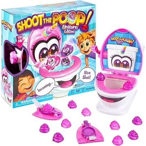 Brybelly Shoot The Poop: Unicorn Edition - Sparkly Glitter Poops and All-New Voicelines - Funny Family Game