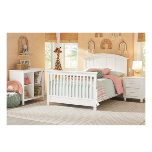 Cottage Colors 4 Pc White Colors,White Bedroom Set With Crib, Bookcase With Changing Tray, Conversion Rails, Toddler Rail | Rooms to Go
