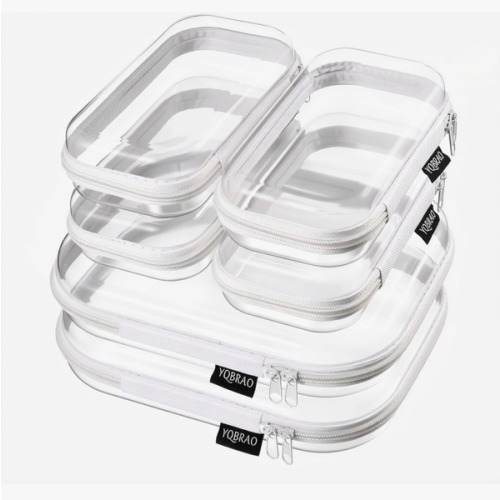 Amazon.com: YQBRAO Clear Hard Shell Zipper Cases, Diaper Bag Organizer Pouches, White | Rigid clear shells in three practical sizes organize toiletries, cosmetics, cables, stationery and household essentials