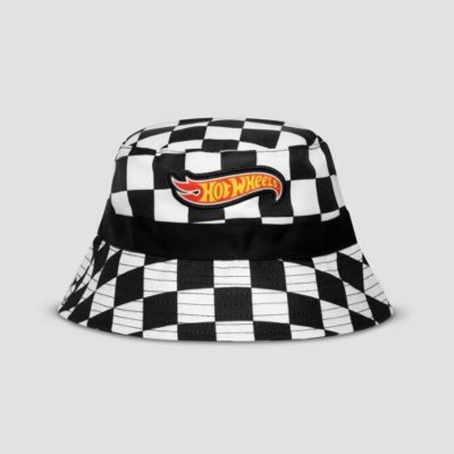 Toddler Boys' Hot Wheels Bucket Hat - White/Black One Size Fits Most