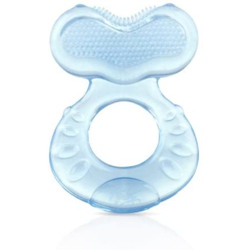 Nuby Silicone Teethe-eez Teether with Bristles, Includes Hygienic Case, Blue