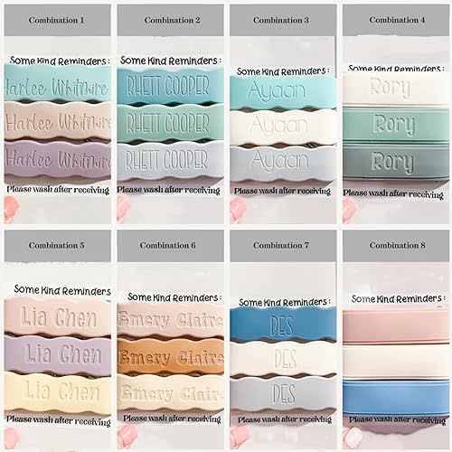 Personalized Baby Bottle Labels for Daycare School Summer Camp Customized Children's Water Bottle Name Bands Custom Engraved Reusable Silicone Cup Bands Labels Waterproof 3 Piece Combo Pack