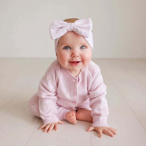 Icing Pink Pointelle Sweater Cardigan Legging Set