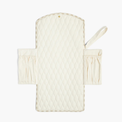Portable Changing Pad - Beige Gingham | Gooselings