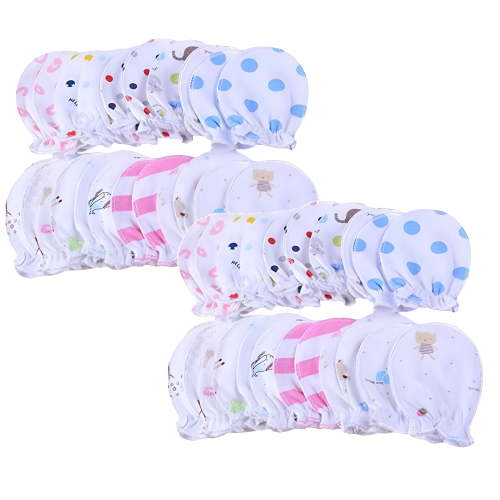 LAMIRO Unisex Adjustable Cotton Mitten, , 5-Piece, Baby Mittens For Newborn Girl
