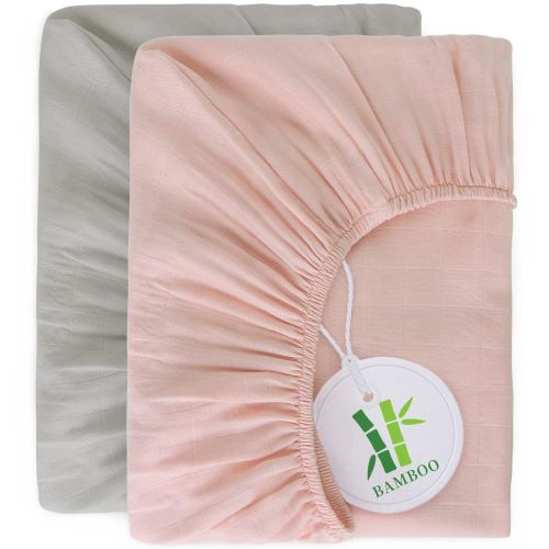 Muslin Crib Sheets - 2 Pack, Ultra Soft and Breathable (for Standard Crib/ Toddler Bed)