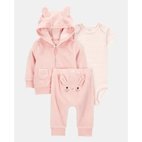 Baby 3-Piece Bunny Little Cardigan Set - Pink | Carter's