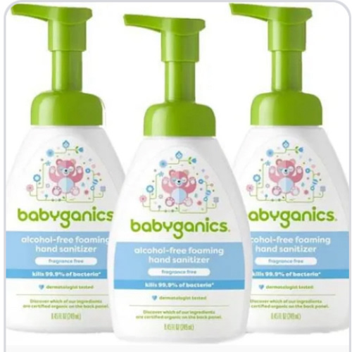 Babyganics Alcohol Free Foaming Hand Sanitizer Pump Fragrance Free -- 3 Pack - Vitacost