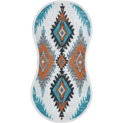 Kigai Baby Burp Cloths Muslin Cotton Extra Soft & Absorbent Burping Rags Aztec 4-Layer Large Curved Burp Cloths for Newborn Boys & Girls 1 Pack