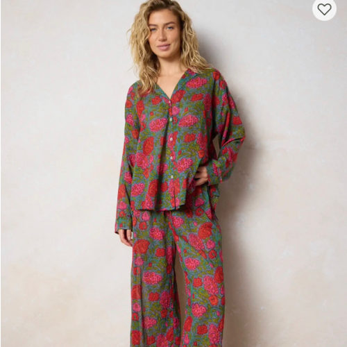 Dreamy Cotton Pajama Set - Blue Lush Zinnias – Natural Life